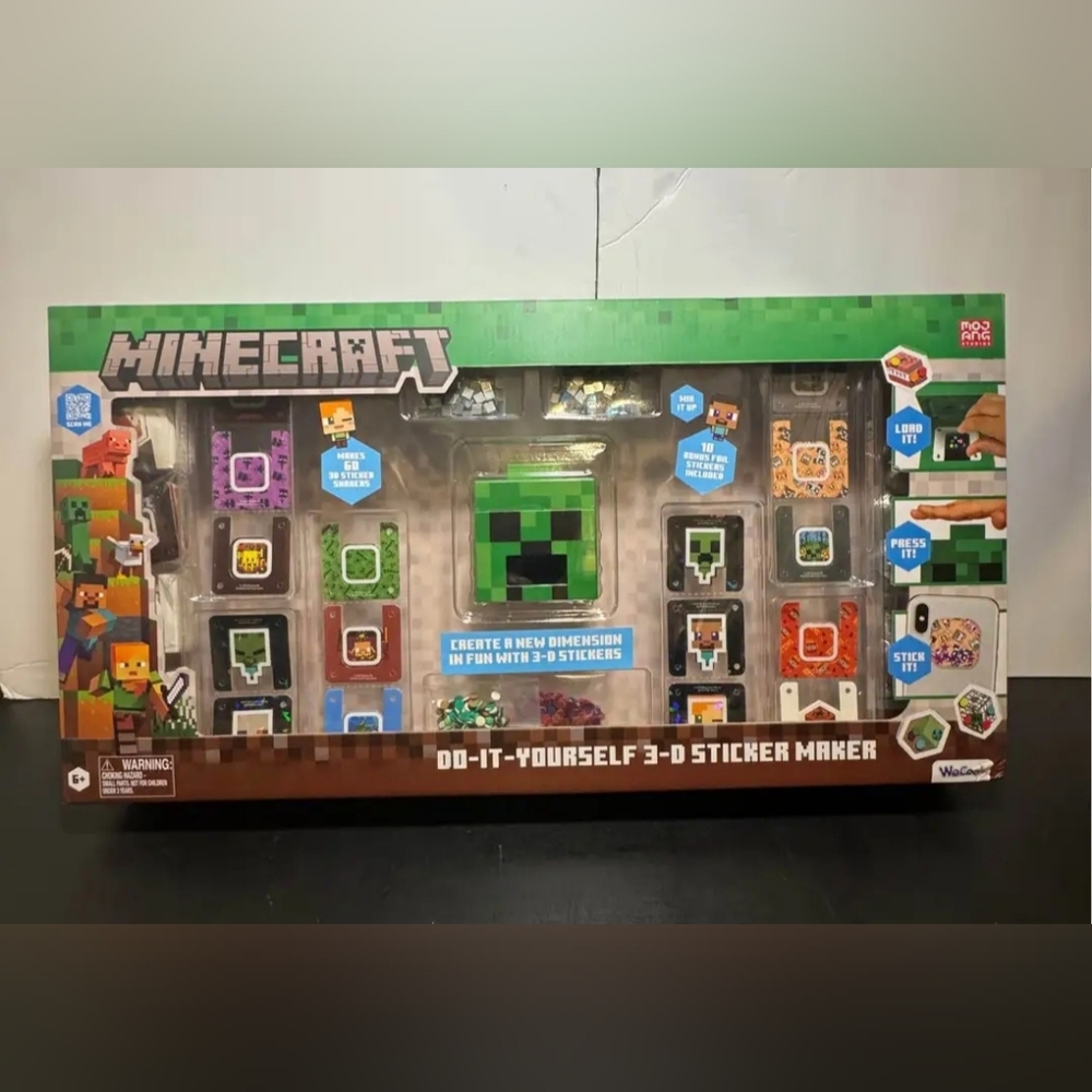 Minecraft Do-It-Yourself 3D Sticker Maker Kit New with Box